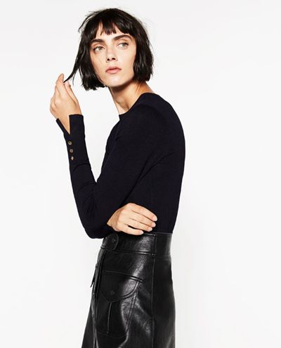 Donna Maglia Basic Blu Marino Italia